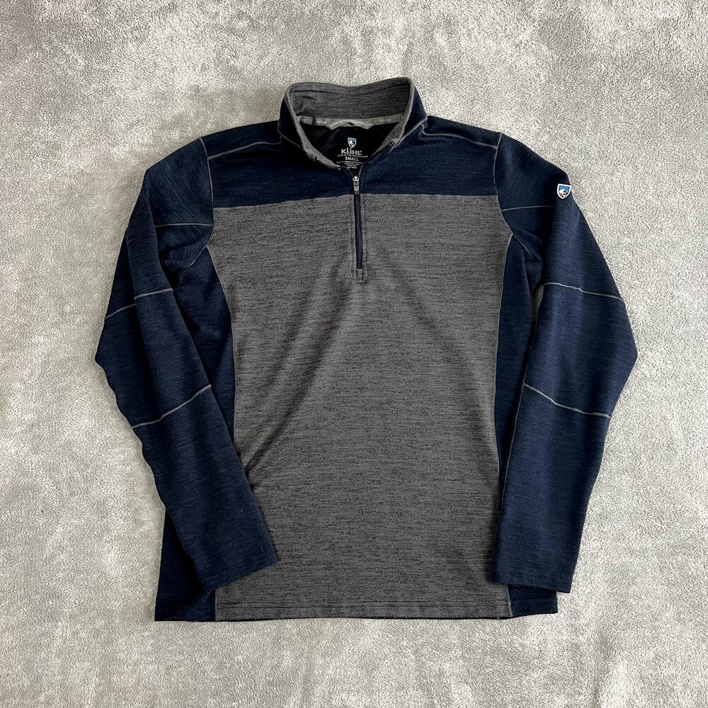 Kuhl Ryzer Quarter Zip Pullover Sweater Mens S Grey Breathable Wicking